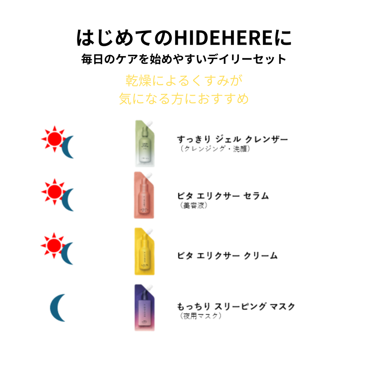 HIDEHERE デイリーセット（ブライト）【送料無料】